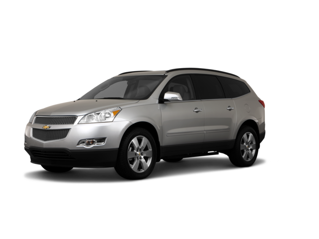 2011 Chevrolet Traverse LTZ, front three-quarter view, paint 1 of 8