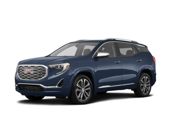 2019 GMC Terrain Denali, front three-quarter view, paint 1 of 8