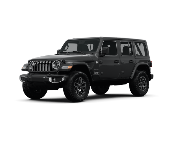 2024 Jeep Wrangler Sahara, front three-quarter view, paint 1 of 8