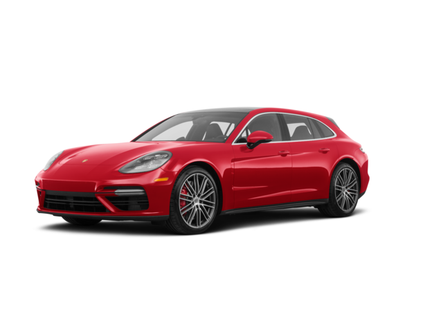 2018 Porsche Panamera Turbo Sport Turismo, front three-quarter view, paint 1 of 8