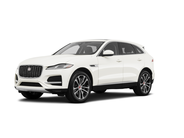 2021 Jaguar F-Pace P250, front three-quarter view, paint 1 of 2