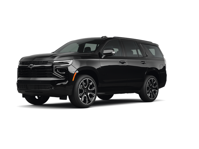 2025 Chevrolet Tahoe RST, front three-quarter view, paint 1 of 8