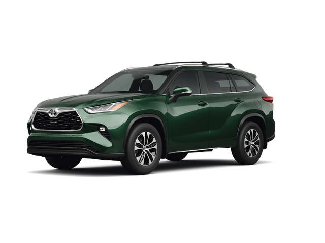 2025 Toyota Highlander XLE, front three-quarter view, paint 1 of 8