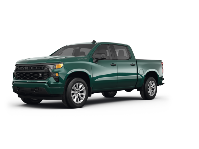 2022 Chevrolet Silverado 1500 Custom, front three-quarter view, paint 1 of 8