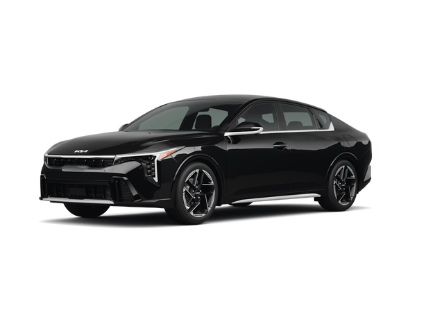 2025 Kia K4 GT-Line, front three-quarter view, paint 1 of 8