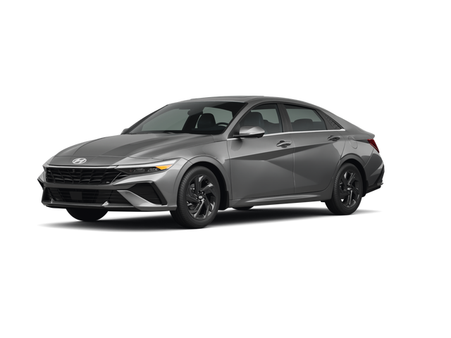2026 Hyundai Elantra Blue, front three-quarter view, paint 1 of 7
