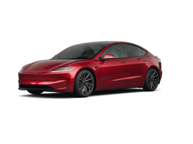 2026 Tesla Model 3 Performance, front three-quarter view, paint 1 of 6