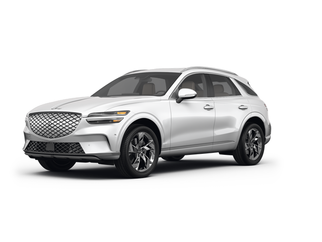 2024 Genesis Electrified GV70 Advanced, front three-quarter view, paint 1 of 8