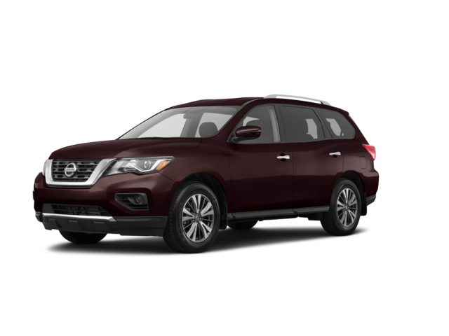 2020 Nissan Pathfinder S, front three-quarter view, paint 1 of 8
