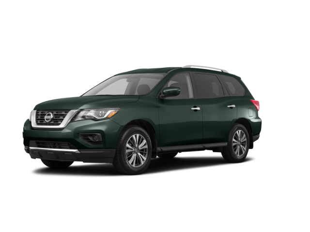 2018 Nissan Pathfinder S, front three-quarter view, paint 1 of 8