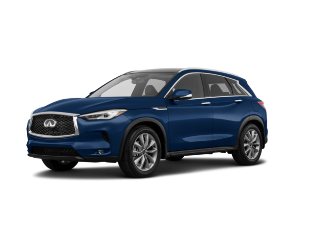 2020 INFINITI QX50 LUXE, front three-quarter view, paint 1 of 8