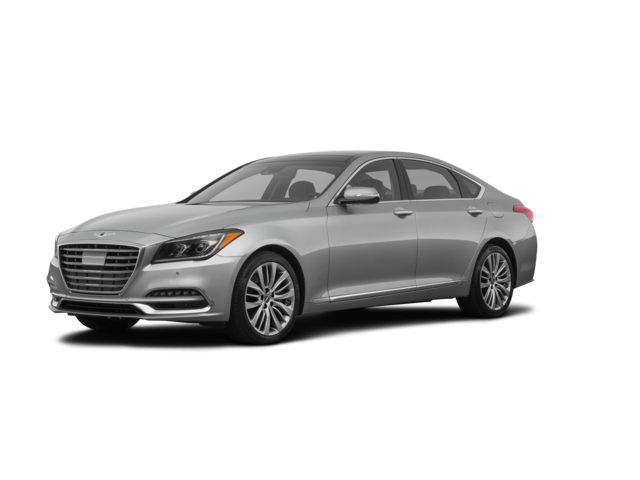2019 Genesis G80 3.8, front three-quarter view, paint 1 of 8