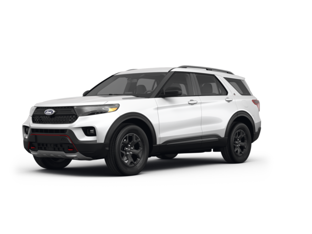 2022 Ford Explorer Timberline, front three-quarter view, paint 1 of 8