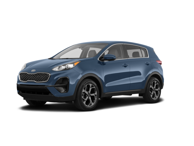 2021 Kia Sportage LX, front three-quarter view, paint 1 of 5