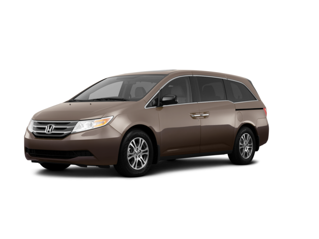 2013 Honda Odyssey Touring, front three-quarter view, paint 1 of 8