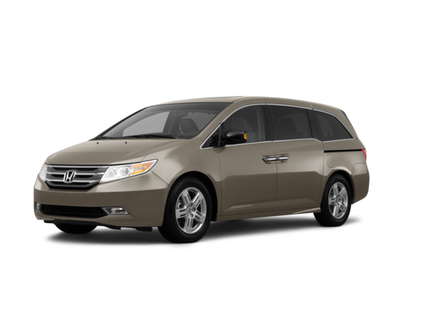 2012 Honda Odyssey Touring, front three-quarter view, paint 1 of 8