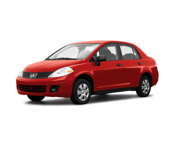 2009 Nissan Versa 1.6, front three-quarter view, paint 1 of 8