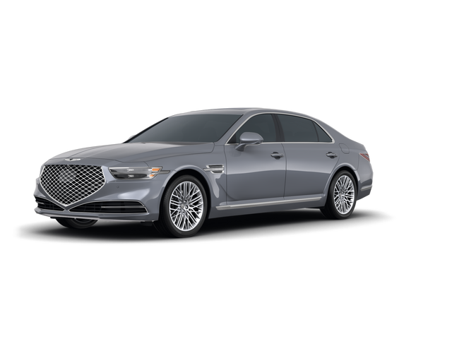 2021 Genesis G90 5.0 Ultimate, front three-quarter view, paint 1 of 6