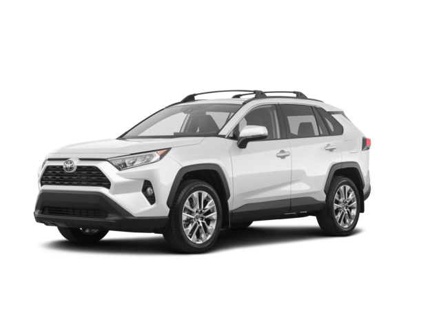 2019 Toyota RAV4 XLE Premium, front three-quarter view, paint 1 of 8