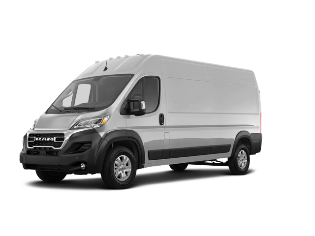 2024 Ram ProMaster EV Super High Roof, front three-quarter view, paint 1 of 3