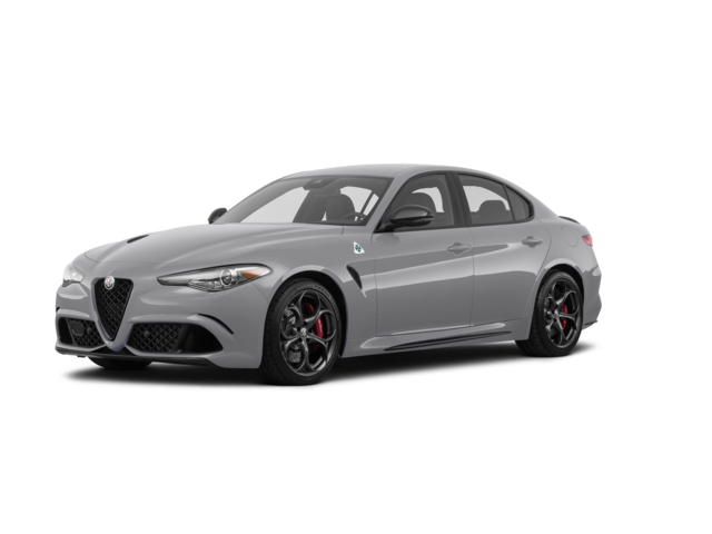 2021 Alfa Romeo Giulia Quadrifoglio, front three-quarter view, paint 1 of 8