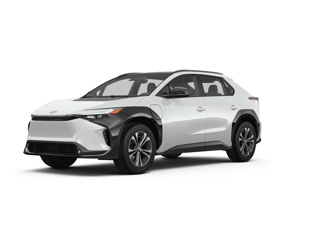 2024 Toyota bZ4X XLE, front three-quarter view, paint 1 of 5