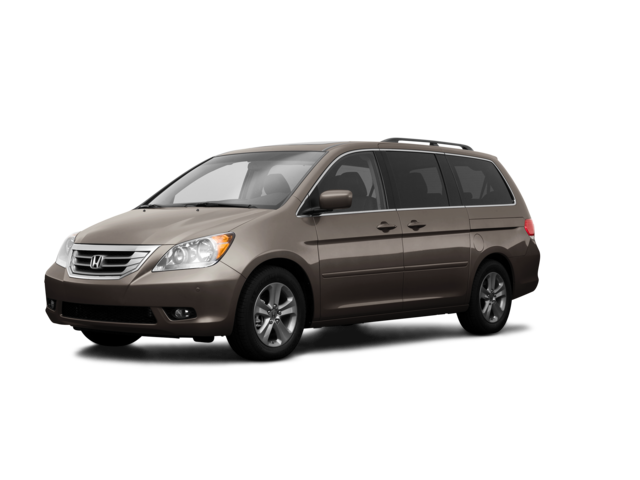 2009 Honda Odyssey Touring, front three-quarter view, paint 1 of 8
