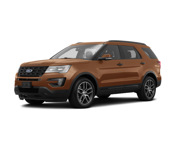 2017 Ford Explorer Sport, front three-quarter view, paint 1 of 8