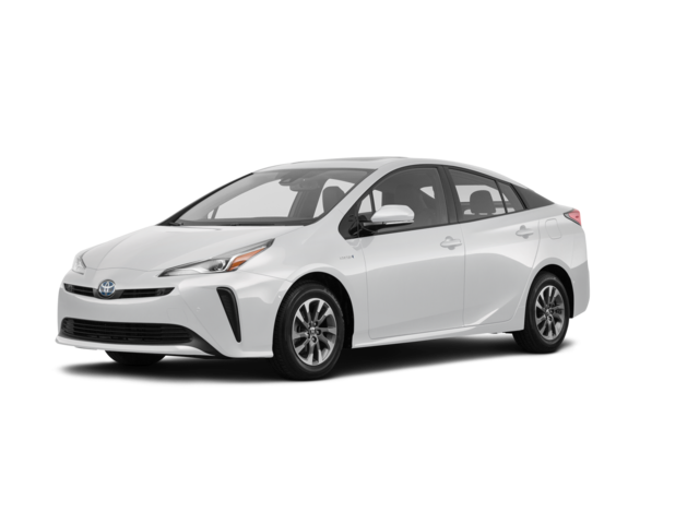 2020 Toyota Prius LE, front three-quarter view, paint 1 of 7