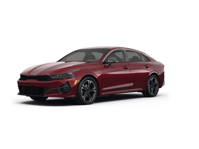 2022 Kia K5 LXS, front three-quarter view, paint 1 of 8