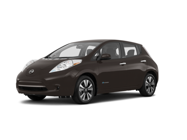2017 Nissan Leaf S, front three-quarter view, paint 1 of 8