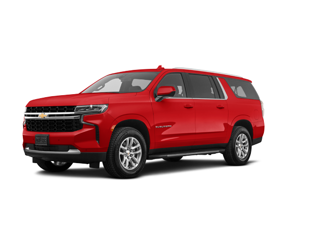 2024 Chevrolet Suburban LS, front three-quarter view, paint 1 of 8