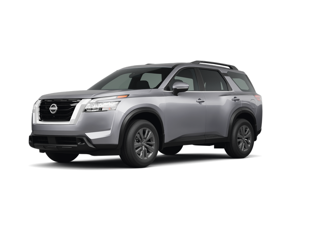 2024 Nissan Pathfinder SV, front three-quarter view, paint 1 of 8