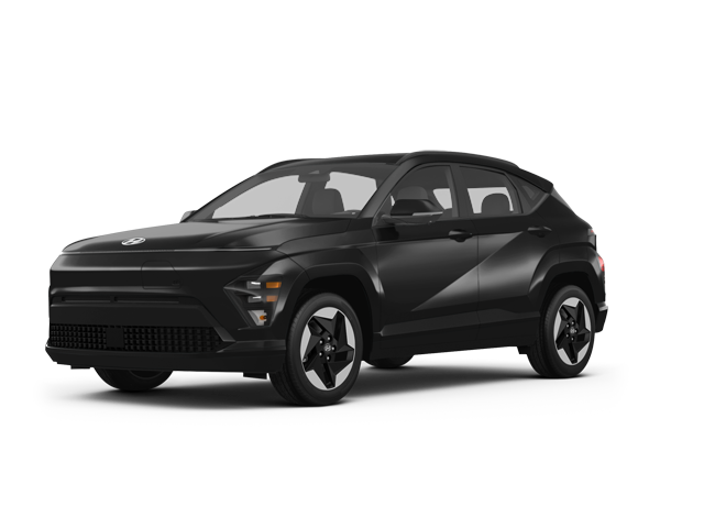 2025 Hyundai Kona Electric SEL, front three-quarter view, paint 1 of 8
