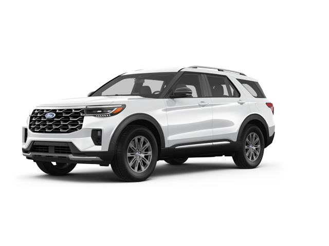 2025 Ford Explorer Platinum, front three-quarter view, paint 1 of 6
