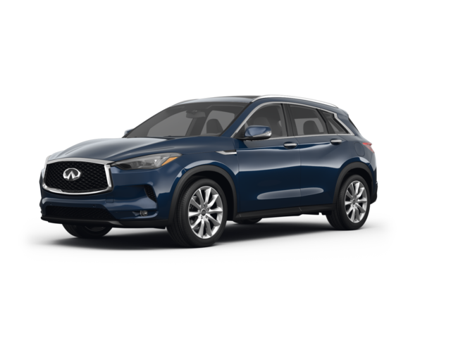 2021 INFINITI QX50 LUXE, front three-quarter view, paint 1 of 8