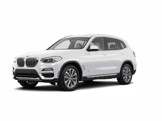 2018 BMW X3 xDrive30i, front three-quarter view, paint 1 of 8