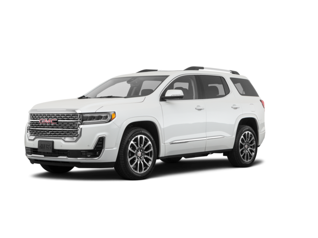 2020 GMC Acadia Denali, front three-quarter view, paint 1 of 8