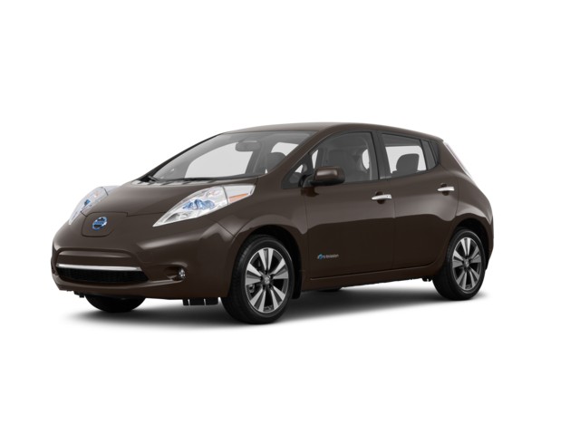 2016 Nissan Leaf SL, front three-quarter view, paint 1 of 8