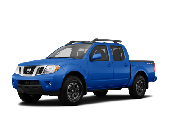 2015 Nissan Frontier PRO-4X, front three-quarter view, paint 1 of 8