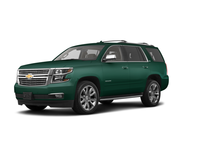 2016 Chevrolet Tahoe LTZ, front three-quarter view, paint 1 of 8