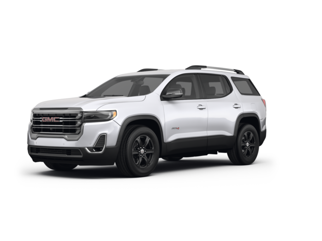 2023 GMC Acadia AT4, front three-quarter view, paint 1 of 8