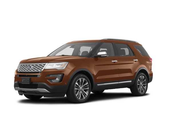 2017 Ford Explorer Platinum, front three-quarter view, paint 1 of 8