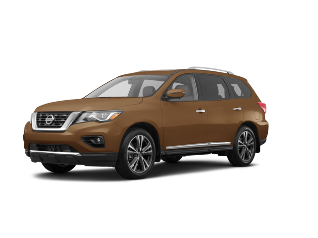 2017 Nissan Pathfinder SL, front three-quarter view, paint 1 of 8