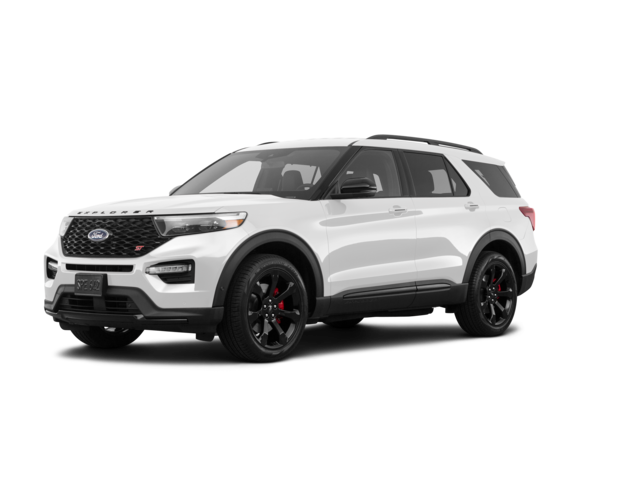 2022 Ford Explorer ST, front three-quarter view, paint 1 of 8