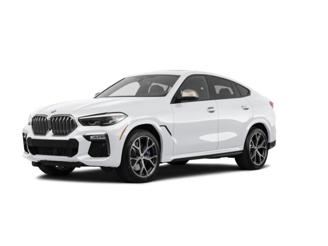 2020 BMW X6 M, front three-quarter view, paint 1 of 8