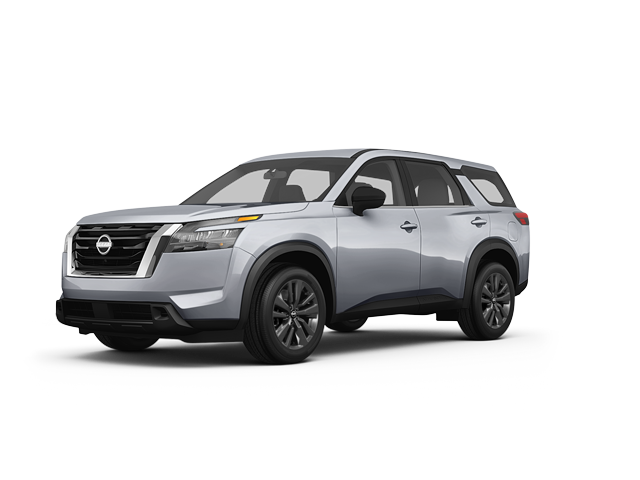 2024 Nissan Pathfinder S, front three-quarter view, paint 1 of 4