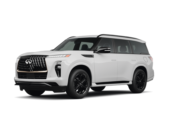 2026 INFINITI QX80 SPORT, front three-quarter view, paint 1 of 8