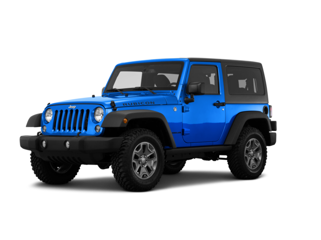 2015 Jeep Wrangler Rubicon, front three-quarter view, paint 1 of 8