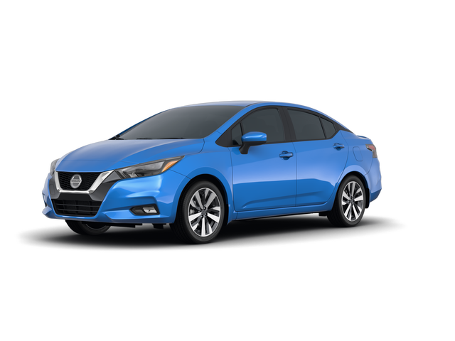 2021 Nissan Versa SR, front three-quarter view, paint 1 of 7